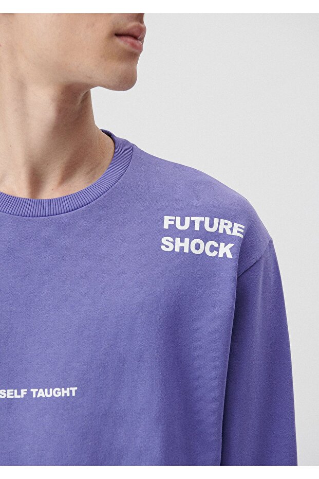 Baskılı Mor Sweatshirt 0611623-70609 - 6