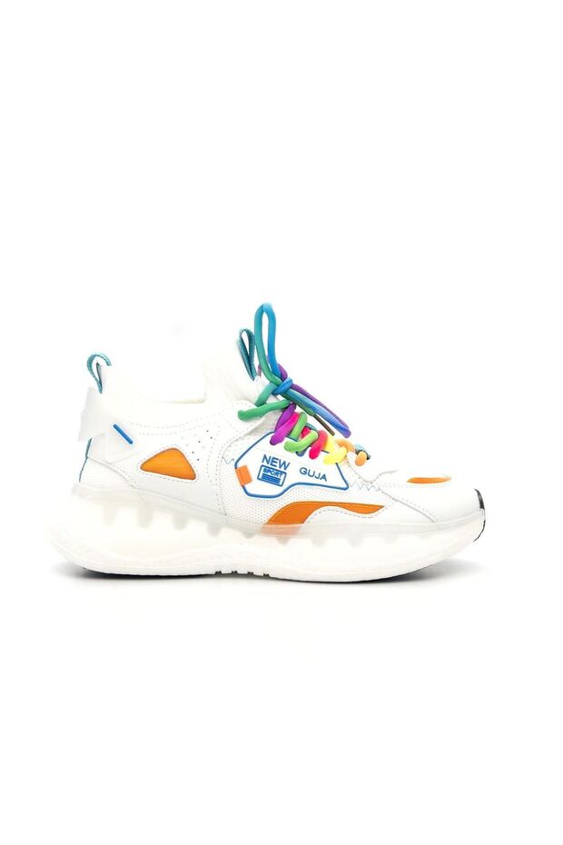 24Y433-7 Women's Colorful Lacing Air Sole Stretch Sports Shoes