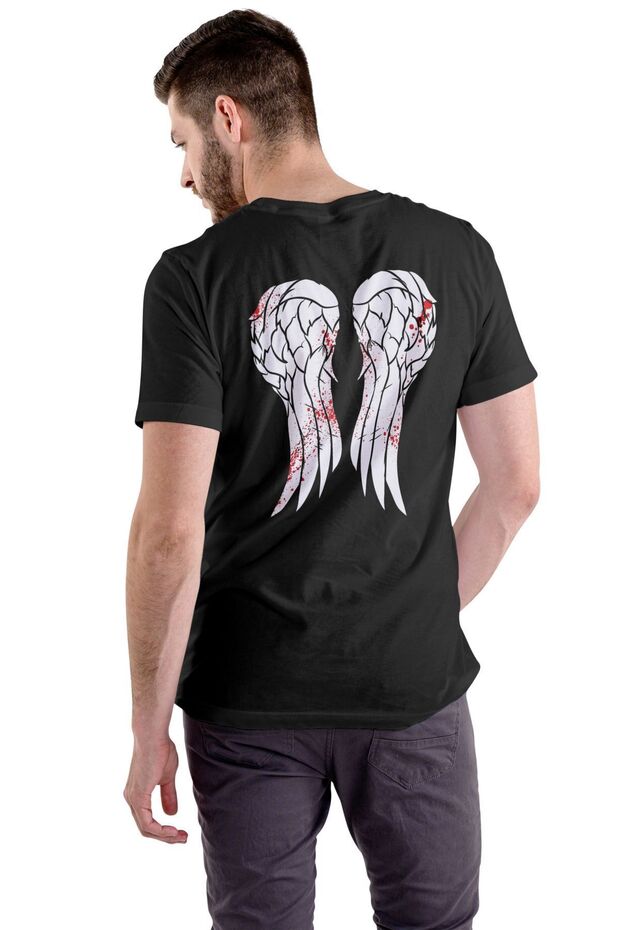 Daryl Dixon Wing Tshirt Back Printed Twd Tee