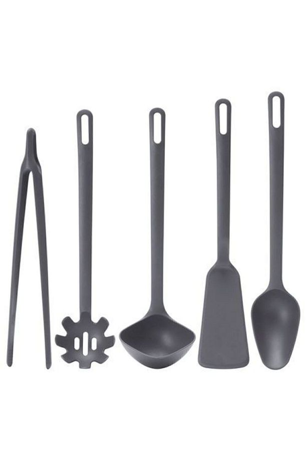 Mutfak Kepçe,spatula Seti Meridyendukkan 5 Parça Gri Renk, Çizdirmez - 1