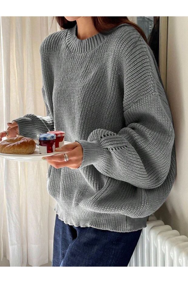 Дамски пуловер с уголемен Dier Moda - 3
