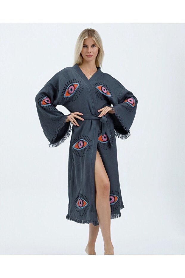 Patterned Stone Printed Kimono