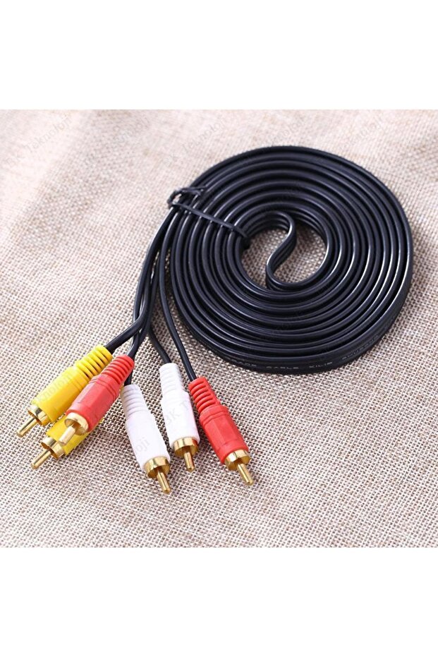 3rca Erkek 3 Rca Erkek Kompozit Ses Video Av Kablosu - 7