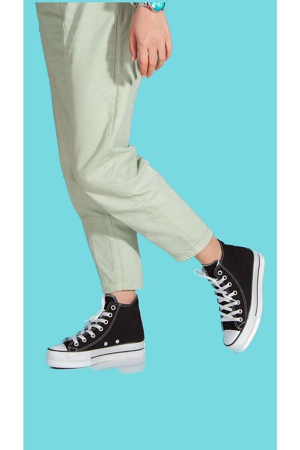 Platform Convers Yüksek Taban Bağcıklı Spor Ayakkabı - 2