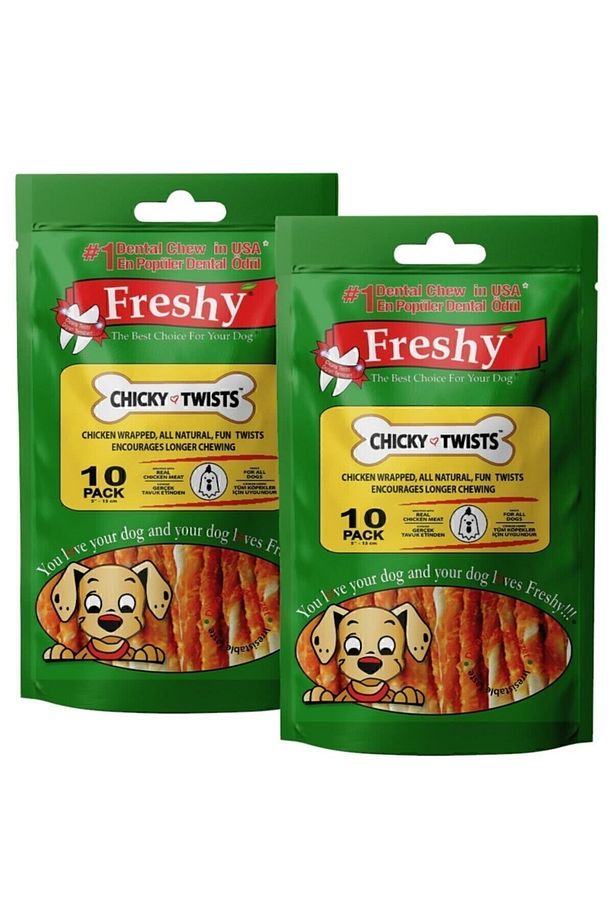 Chicky Twist - 20 Adet Tavuk Etli Burgu Çubuk - 180g - Taze Et Ile Hazırlanmıştır - 2'li Set - 1