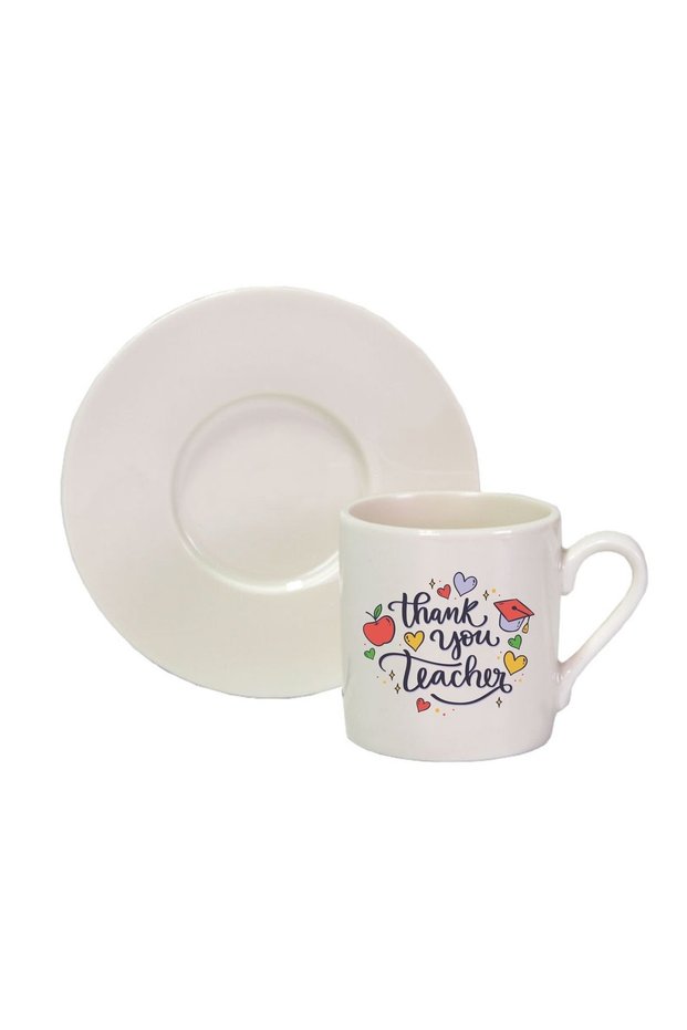 Thank You Teacher's Day Custom Printed White Turkish Coffee Cup