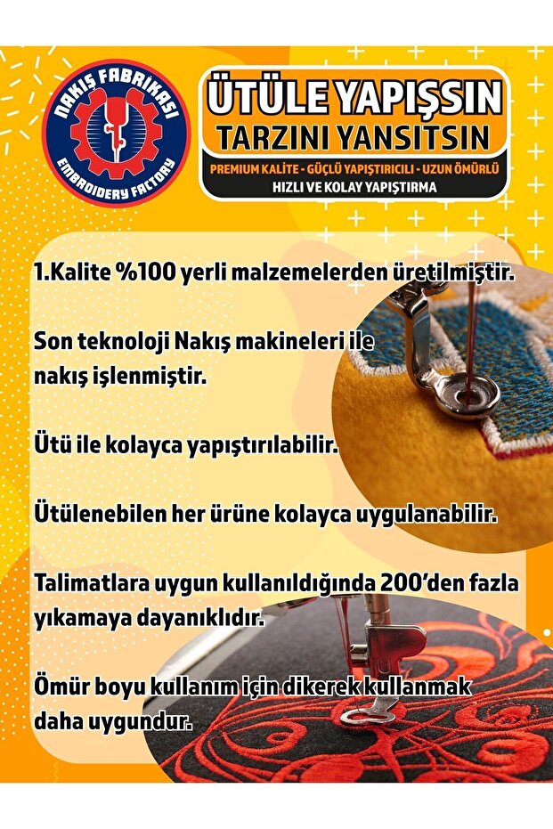 Ütü Ile Yapışan Nakışlı Patch Arma Peç, Top Seti (5 ADET), Kaliteli Nakış Dokuma Aplike Yama - 2