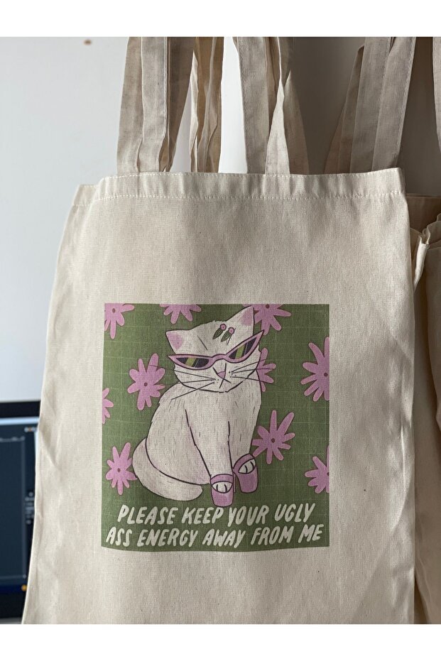 Sass Keep You Energy Away from Me Y2K Retro Unisex Cloth Bag Tote Bag