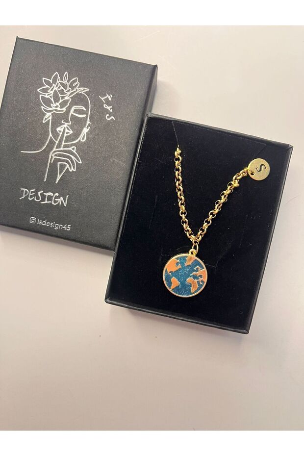 Dünya Kolye ( 3 Harf ) Çelik 2 'li Set - 3