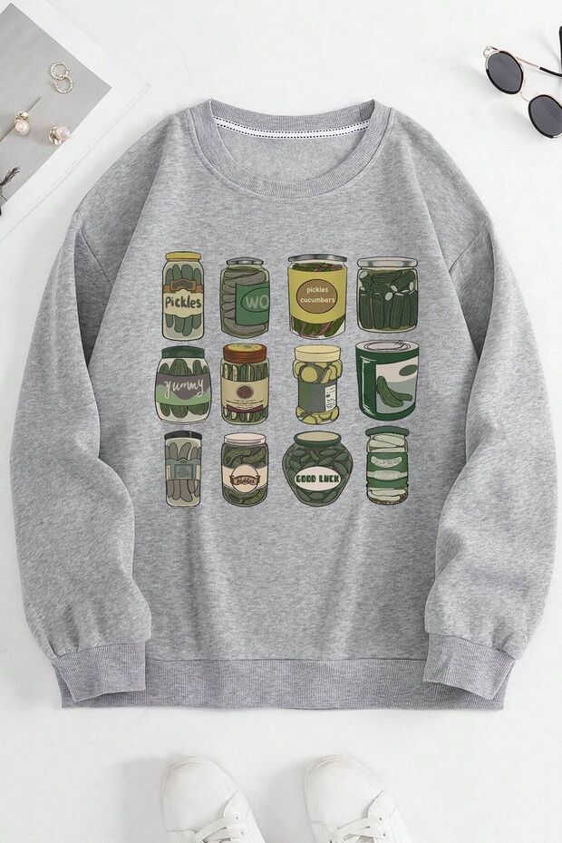 Pickles Printed Oversize Sweatshirt