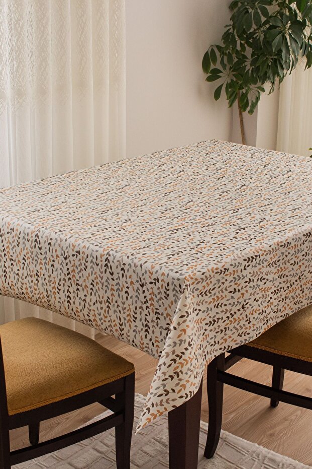 Lined Wipeable Hygienic Oilcloth PVC Tablecloth 1184-3