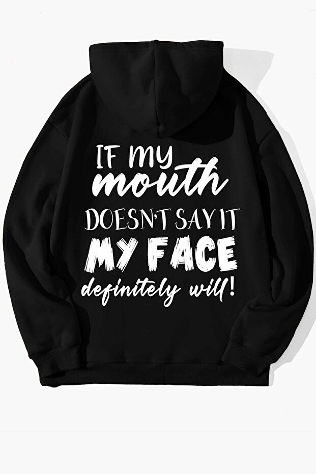 سويت شيرت كبير الحجم مطبوع للجنسين من If My Mouth Back