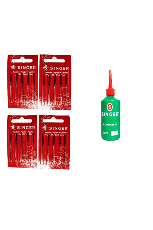 Dikiş Makine Iğnesi 1 Adet 10 No, 1 Adet 11 No, 2 Adet 14 No Ve Makine Yağı 100 Cc - 1