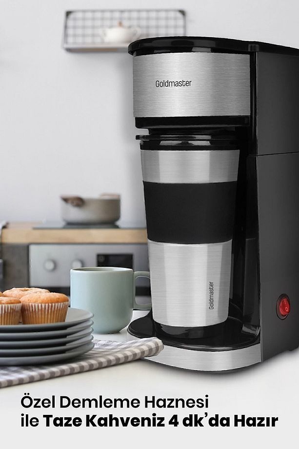 Coffee Chef Paslanmaz Çelik Termos Seyahat Bardaklı Kişisel Filtre Kahve Makinesi - 4