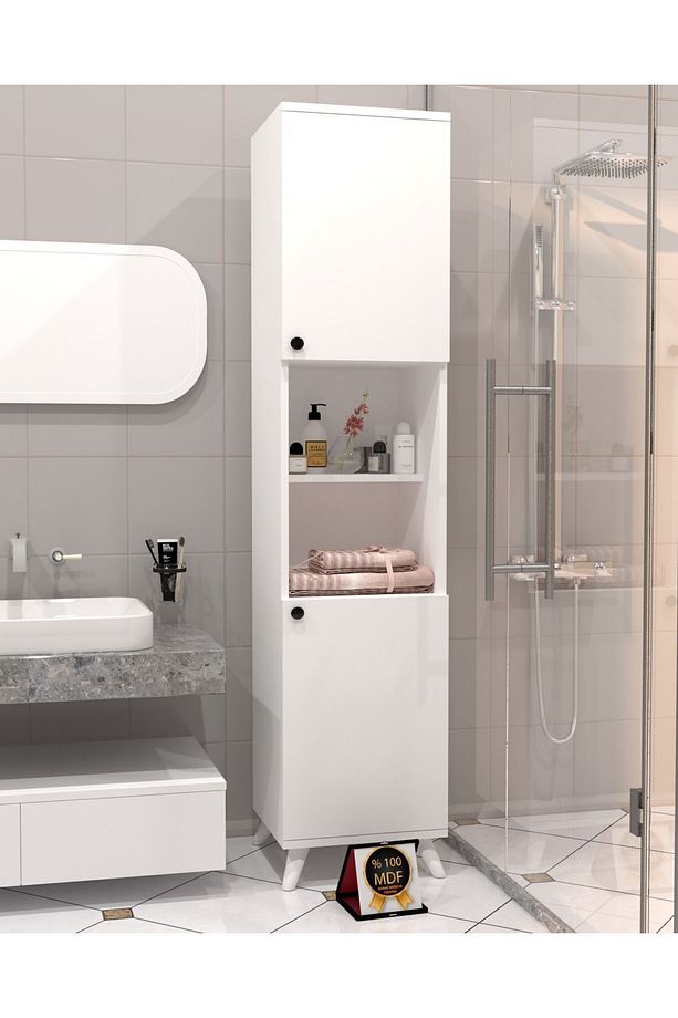 Bamba Banyo Dolabı,%100 MDF,Çok Amaçlı Dolap - 1