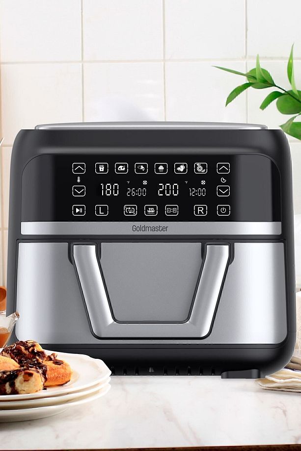 Doublefry 2850w 9 Litre 3xl Dev Tek Ve Çift Hazneli Dokunmatik Airfryer Yağsız Sıcak Hava Fritözü - 5