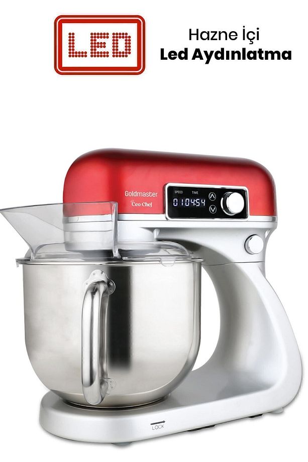 Ceo Chef Dokunmatik Ekran 6 Litre 12 Kademe Darbeli Hız Ayarlı Döküm Stand Mikser Mutfak Şefi - 4