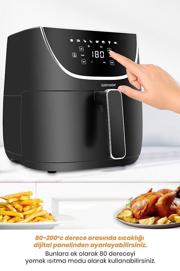 Blackfry 1700 Watt Dijital Dokunmatik 8 Ön Programlı 5.7 Litre Yağsız Kızartma Sıcak Hava Fritöz - 2