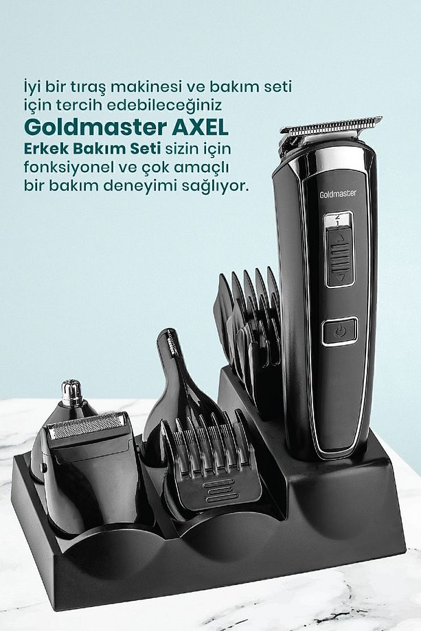 Axel 13in1 Hızlı Şarj Özellikli Kablolu Kablosuz Paslanmaz Çelik 21 Kademeli Erkek Bakım Seti - 2