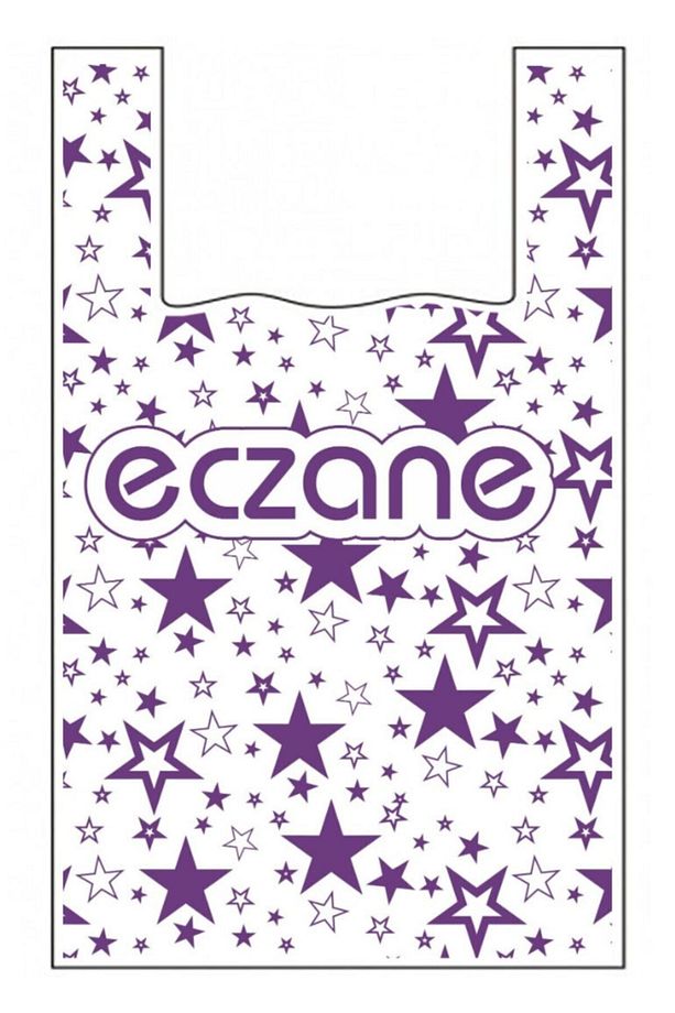 Eczane Poşeti Bio Atlet Tipi Büyük Boy Yıldızlı (30X50 CM) - 50 Adet - 1