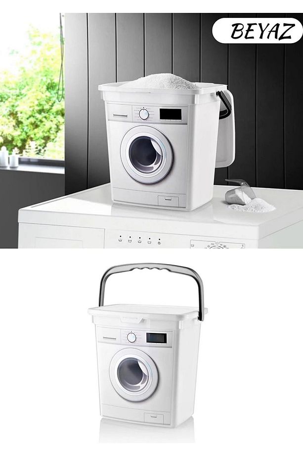 12 Litre Dekoratif Deterjanlık Deterjan Kutusu Deterjan Kabı - 6 6l Makine Şekilli (2li) - 3