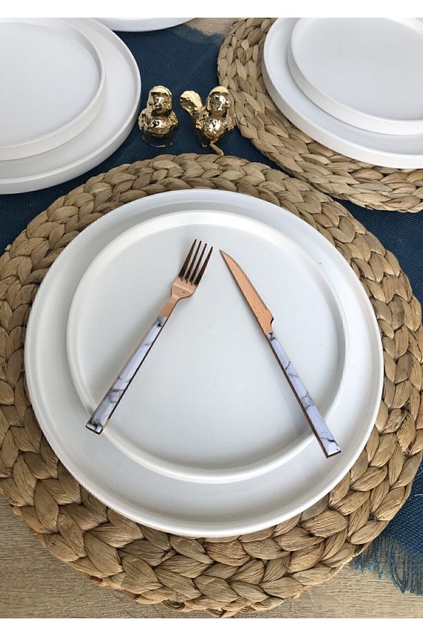 Stackable Mat Beyaz 12 Parça 6 Kişilik Kahvaltı Takımı - 1