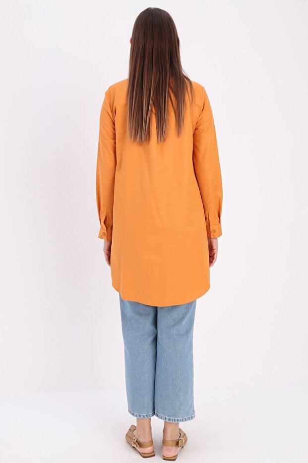 Taba Basic Gizli Patlı Gömlek Tunik - 4