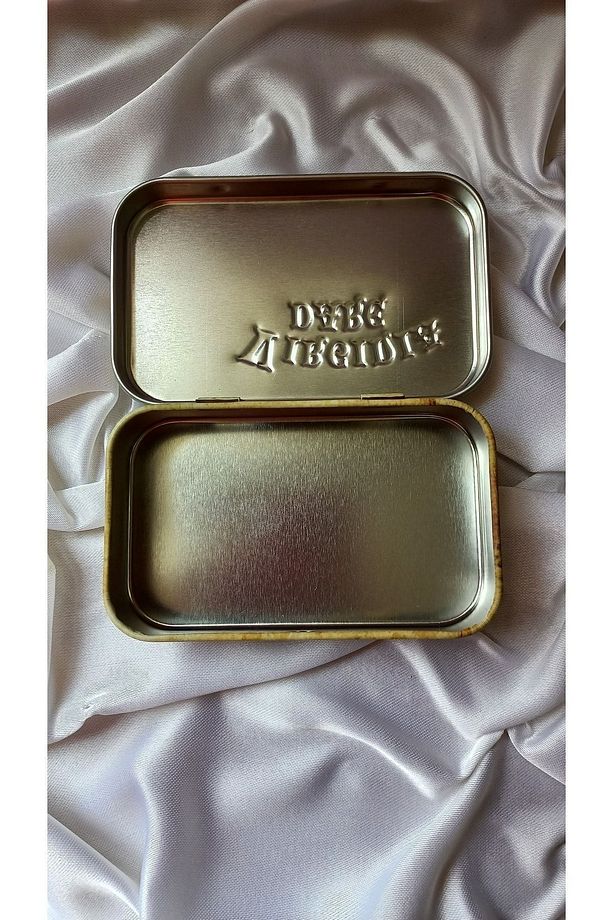 Desenli Sarı Metal Sigara Tabakası / Kutusu - 4
