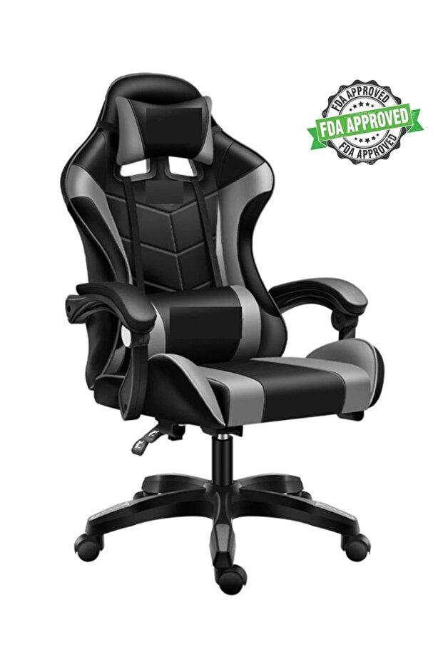 Reidan GRİ Desen Profesyonel Oyuncu Koltuğu Gaming Kol Ayarlı Yönetici ofis Koltuğu sandalyesi