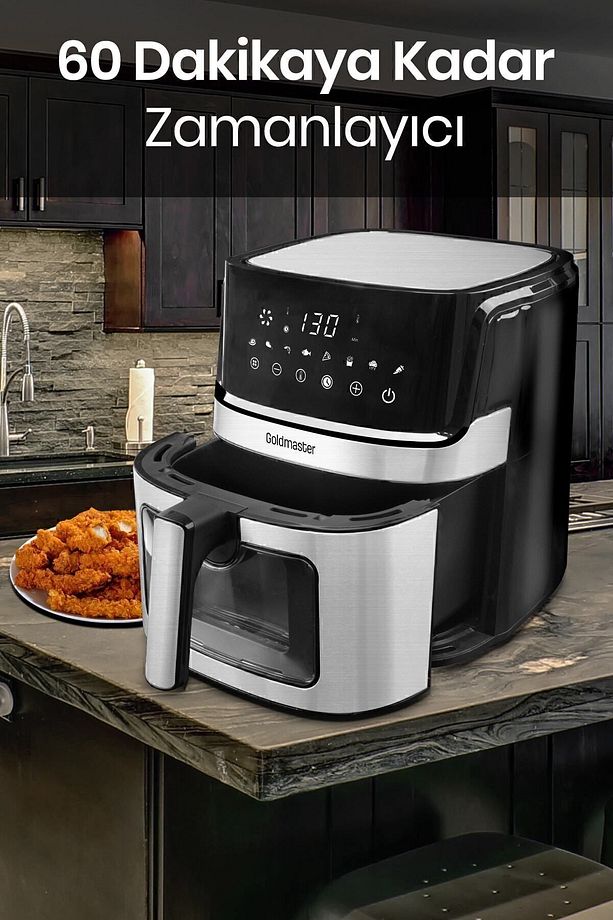 Vetto 1700 Watt Xl Dijital Dokunmatik 8 Ön Programlı Airfryer Yağsız Kızartma Sıcak Hava Fritöz - 3