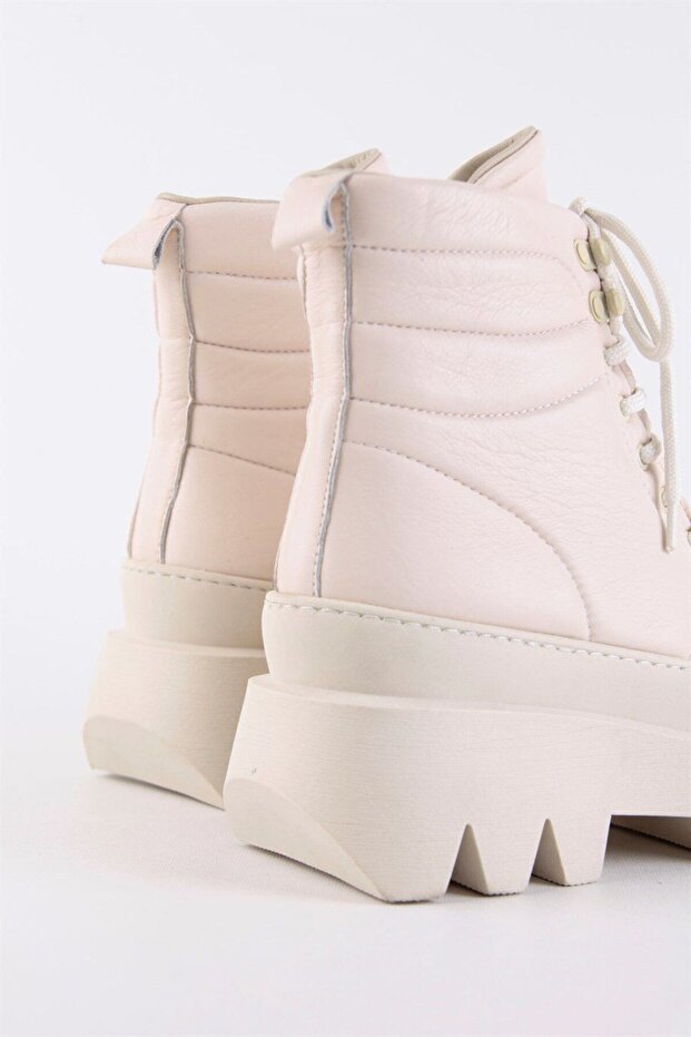 Just Bej Hakiki Deri Kalın Tabanlı Kadın Bot - 6