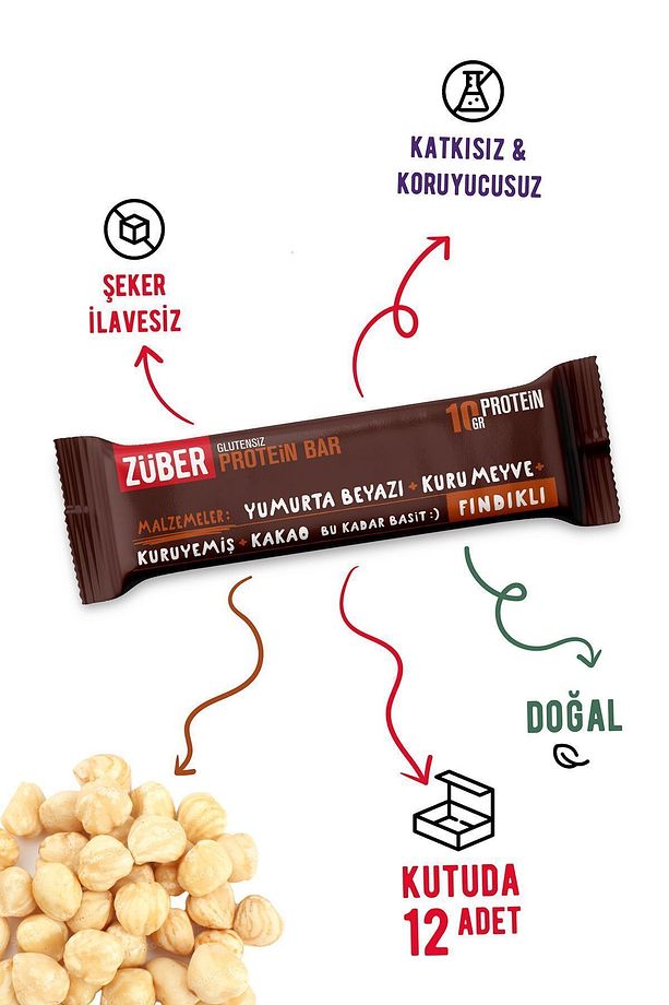 Fındıklı Protein Bar 40gr X 12 Adet - 2