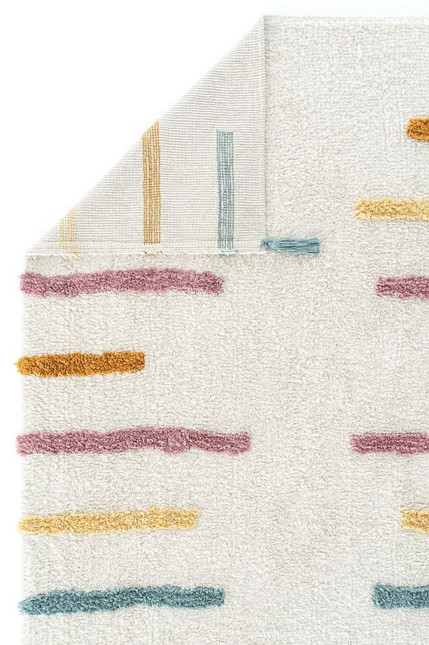 Cool Cotton Ccn 03 Multy Xw Makinede Yıkanabilir Kaymaz Tabanlı Naturel Pamuk Dokuma Bebek Halısı - 6