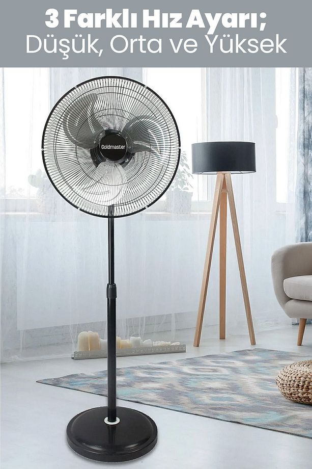 Vortex Bakır Motorlu 18 inch Salınımlı Hız Ayarlı Endüstriyel Ayaklı Vantilatör - 7