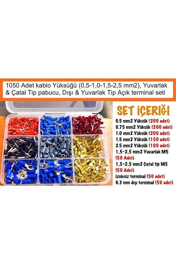 Maasco Kablo Pabucu, Yüksük, Izolesiz Terminal Ve Çataş Tip Kablo Ucu (1050 Adet) - 2