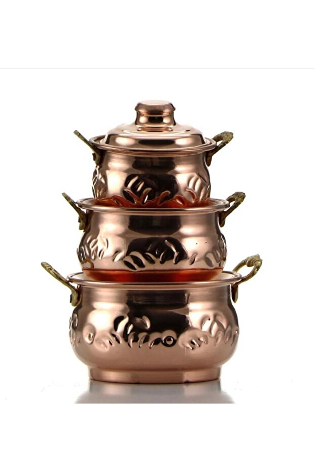 BAKIR MİNİ 3LÜ TENCERE - 1