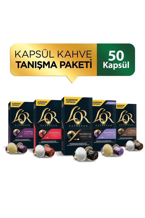 Kapsül Tanışma Paketi Nespresso Uyumlu Alüminyum Kapsül Kahve 10 Adet X 5 Paket - 1