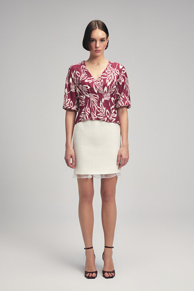 Vzorovaná halenka s výstřihem do V Emp.murdum 11543591000 - 3