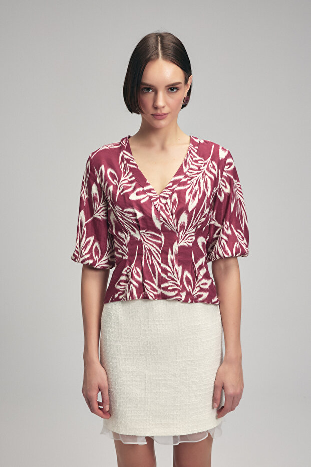 Vzorovaná halenka s výstřihem do V Emp.murdum 11543591000 - 1