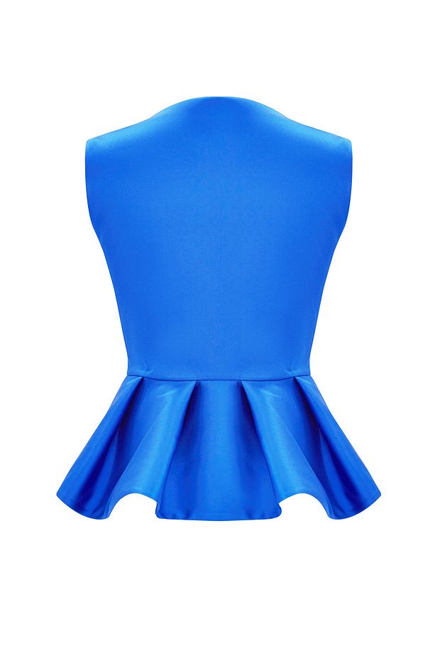 Mert Aslan Peplum Kemerli Tafta Bluz - 8