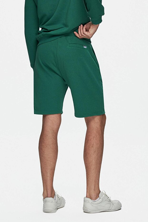 RANDY Yeşil Baskılı Standard Fit Erkek Örme Şort - 4
