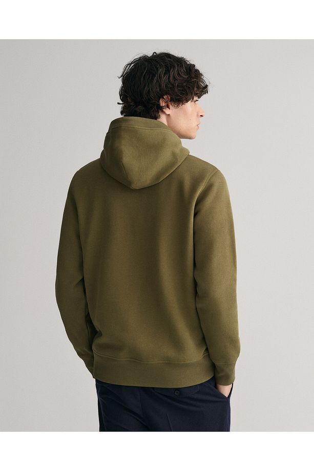 Erkek Yeşil Regular Fit Kapüşonlu Logolu Sweatshirt - 2