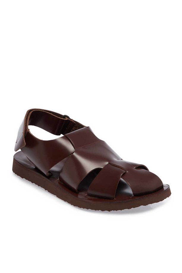 Kahve Deri Erkek Sandalet - E24y1sn56793-a24 - 1