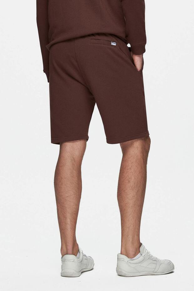 RANDY Kahve Baskılı Standard Fit Erkek Örme Şort - 4