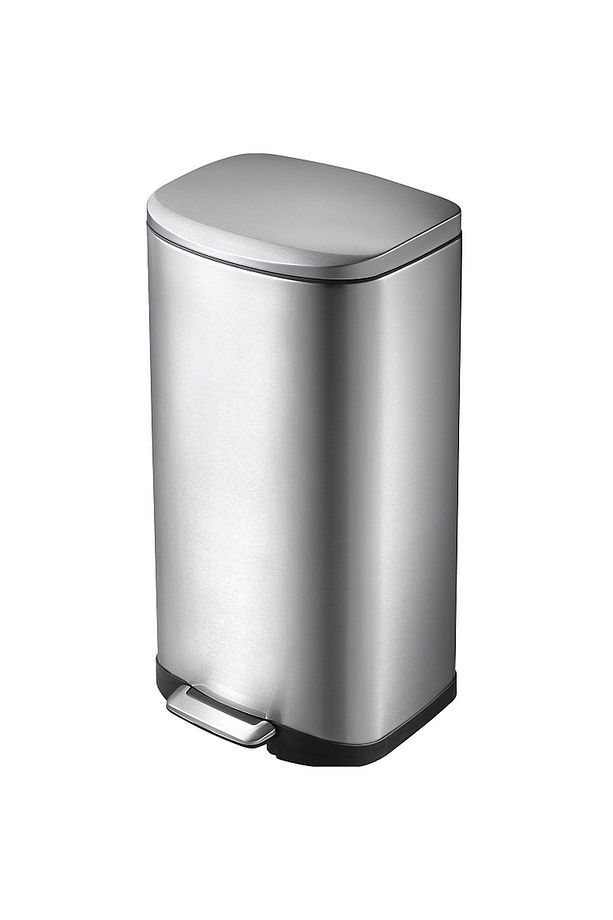 Paslanmaz Çelik Oval Soft Close Pedallı Banyo Mutfak Ofis Kova 6 Lt - 1