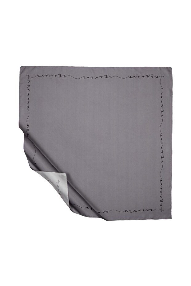 Twill Silk Scarf - Signature - Smoked Black