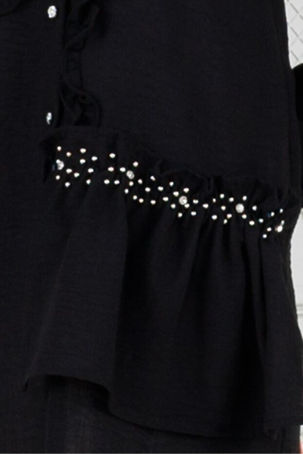Ruffled Princess Tunic-Black - 4
