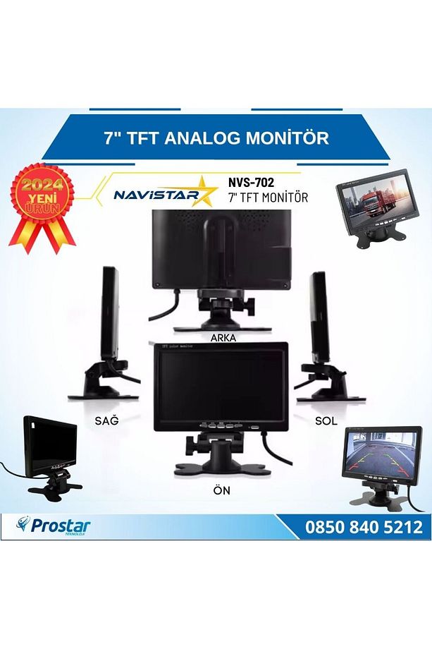 7" TFT 2 Adet Video Girişli Analog Monitör - 2