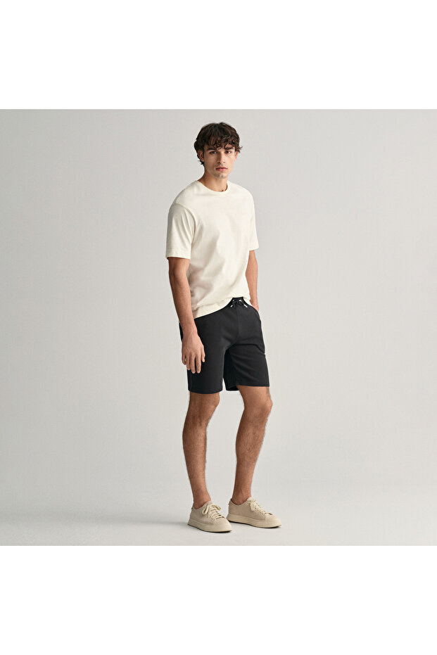 Erkek Siyah Regular Fit Şort - 2
