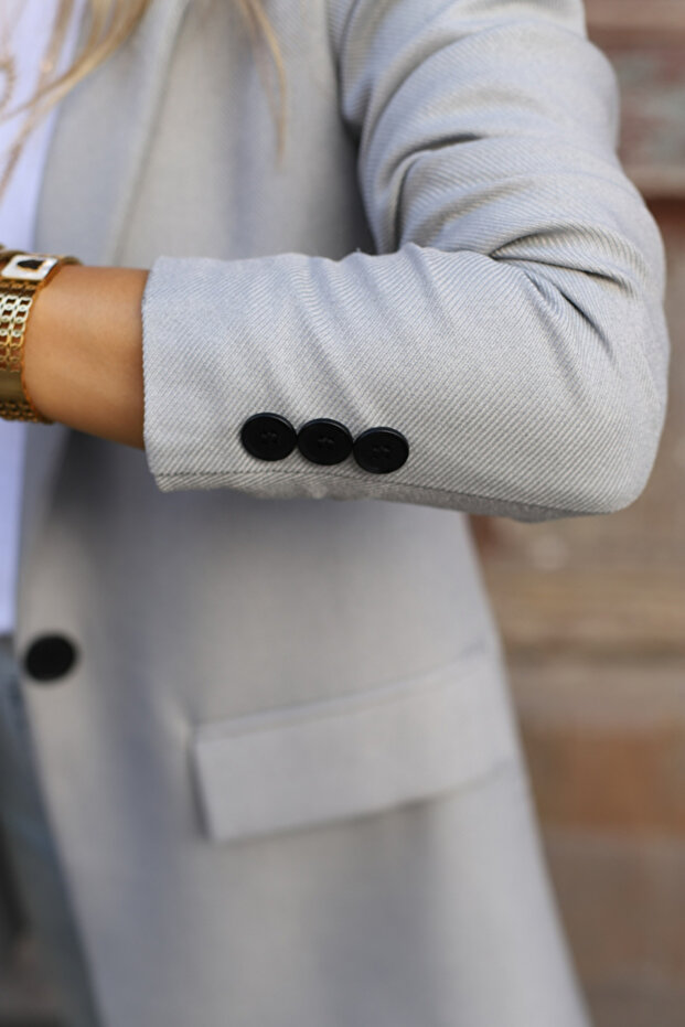 سترة بتأثير الصوف الرمادي - 5